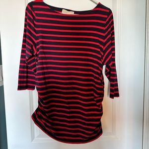Michael Kors Red & Navy Boatneck 3/4 Sleeve